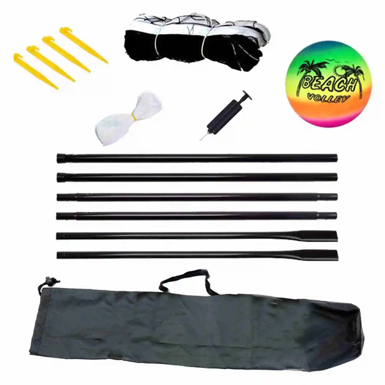 Beach Volley Network, Soccer Network, Badminton Network with Transport Support and Bag, Portable Volley Net for Garden and Exterior