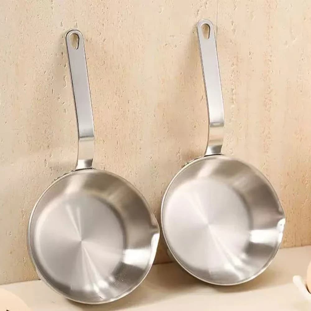 12cm Stainless Steel Oil Pot, Egg Box, Mini Soup and Milk Pot, Anti-coating Kitchen Tools, Kitchen Accessories