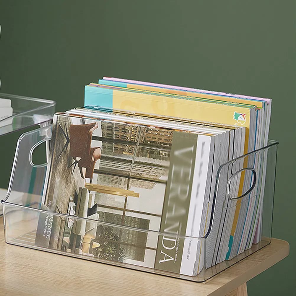2 Pezzi Organizzatore da Scrivania in Plastica Riutilizzabile, Contenitore Porta Libri, Porta Documenti, Porta Riviste per Studio, Dormitorio, Ufficio, Scrivania