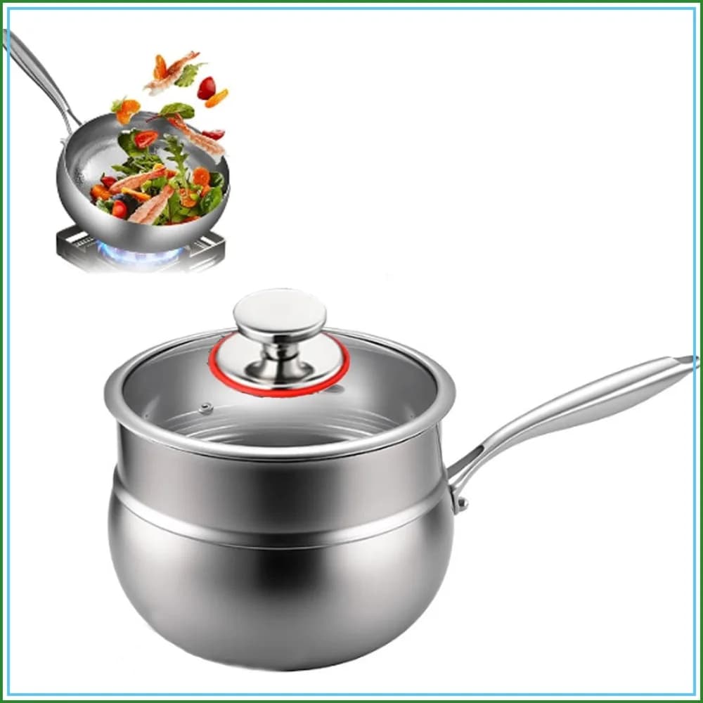 Titanium Hammered Pan with Lid, Thickened Multi-Layer Stock Pot, Scratch-Resistant Non Stick Frying Pan, Even Heating, 9.44in/Steamer