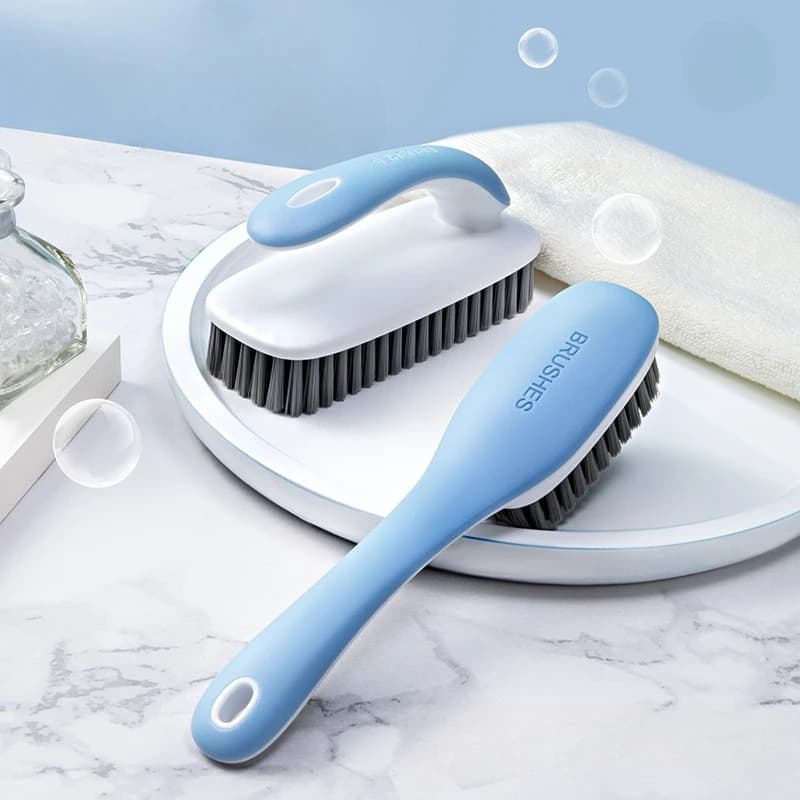 Long Handle Cleaning Brush Multifunctional Soft Bristles Scrub Brush for Shoes Clothes Bathroom Household Cleaning Tool