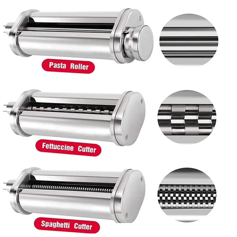 For KitchenAid Pasta Roller Fettuccine Spaghetti Cutter Set KitchenAid KA Washable Stand Mixers Steel Spaghetti Maker Cutter