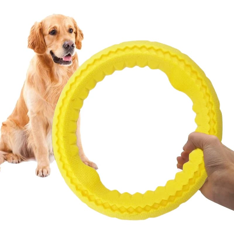 Anello in gomma per cani da compagnia per alleviare la noia, accompagnare molare i denti, resistente ai morsi, cuccioli di grandi e medie dimensioni