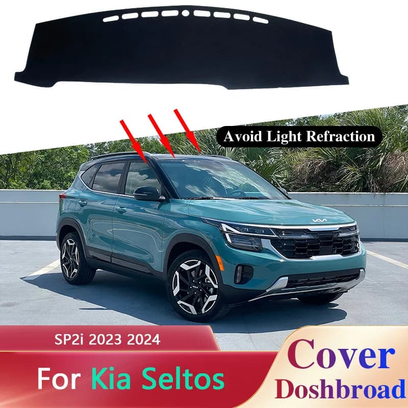 Car dashboard cover for Kia Seltos SP2i 2023 2024 Anti-slip mat Sunguard Pad Anti-sun Front Lining Carpet Bearing Accessories