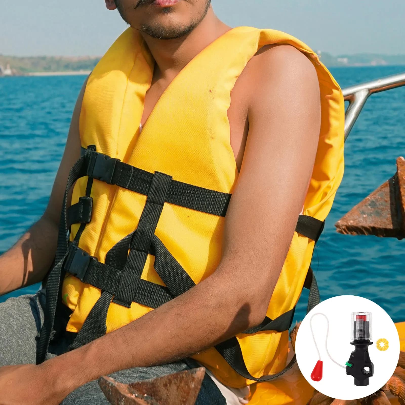 Dispositivo di Gonfiaggio Automatico per Giubbotto di Salvataggio Gonfiabile, Accessorio Portatile a Doppia Attivazione per Gonfiaggio Rapido, Giubbotto di Emergenza