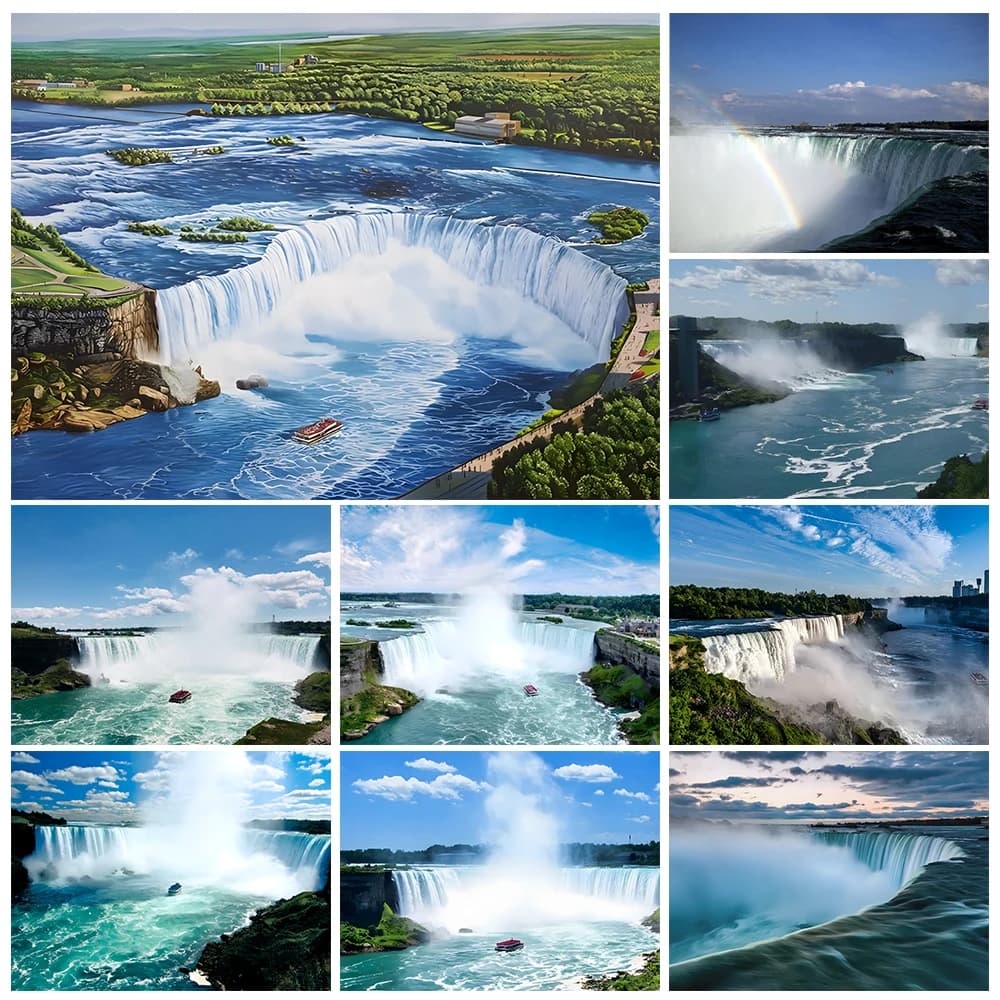 Kit of painting diamond South waterfalls famous landscapes embroidery diamond DIY point cross cascade hand mural home wall decoration