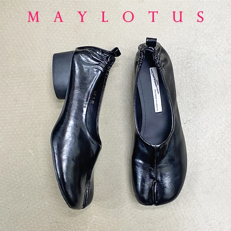 Women's Tabi Shoes Slip-on Casual with Big Heel, Soft Moccassini, New Fashion Shoes with Divisa Point, Zapatos De Mujer