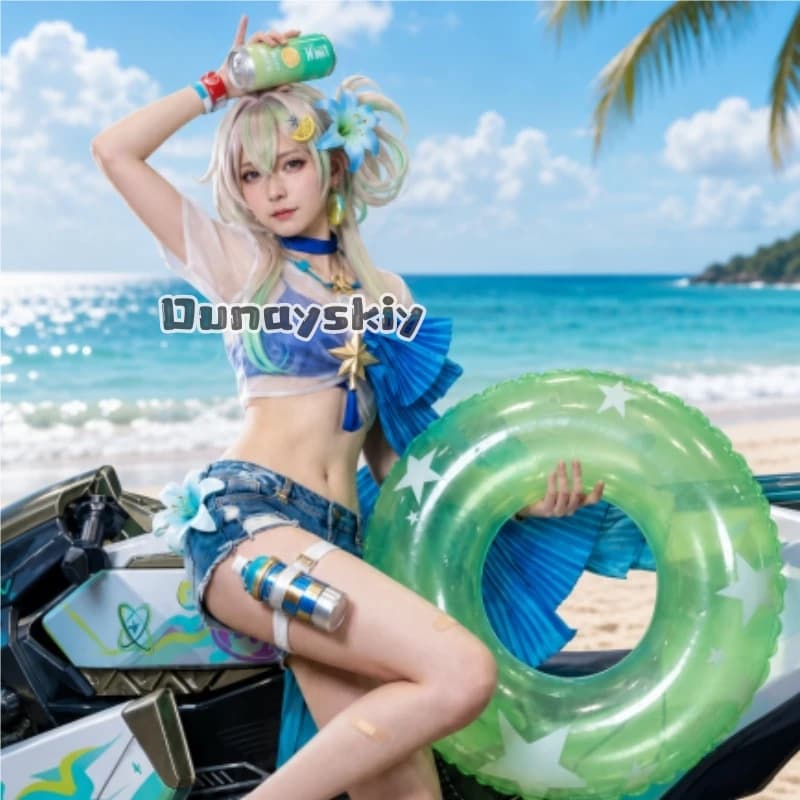KS*16Wuthering Waves Lynae Summer Swimsuit Cosplay Costume Full Game Character Beach Outfit Halloween For Comic Con Party Game