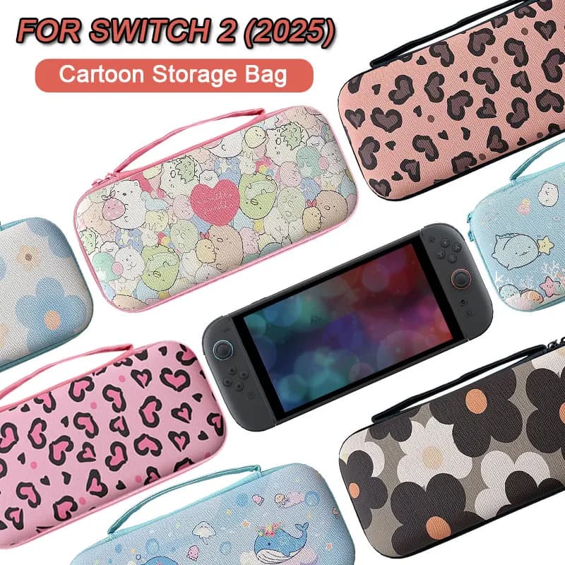 Custodia per borsa portaoggetti simpatico cartone animato per console di gioco Nintendo Switch 2 Accessori per custodia protettiva per borsa da viaggio portatile