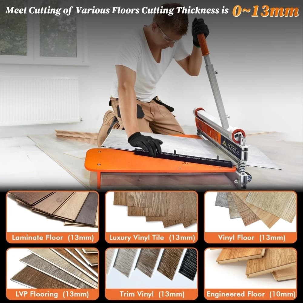 Taglierina per Pavimenti in Vinile da 13 Pollici per Laminato, LVP, LVT, SPC, WPC e Legno Ingegnerizzato