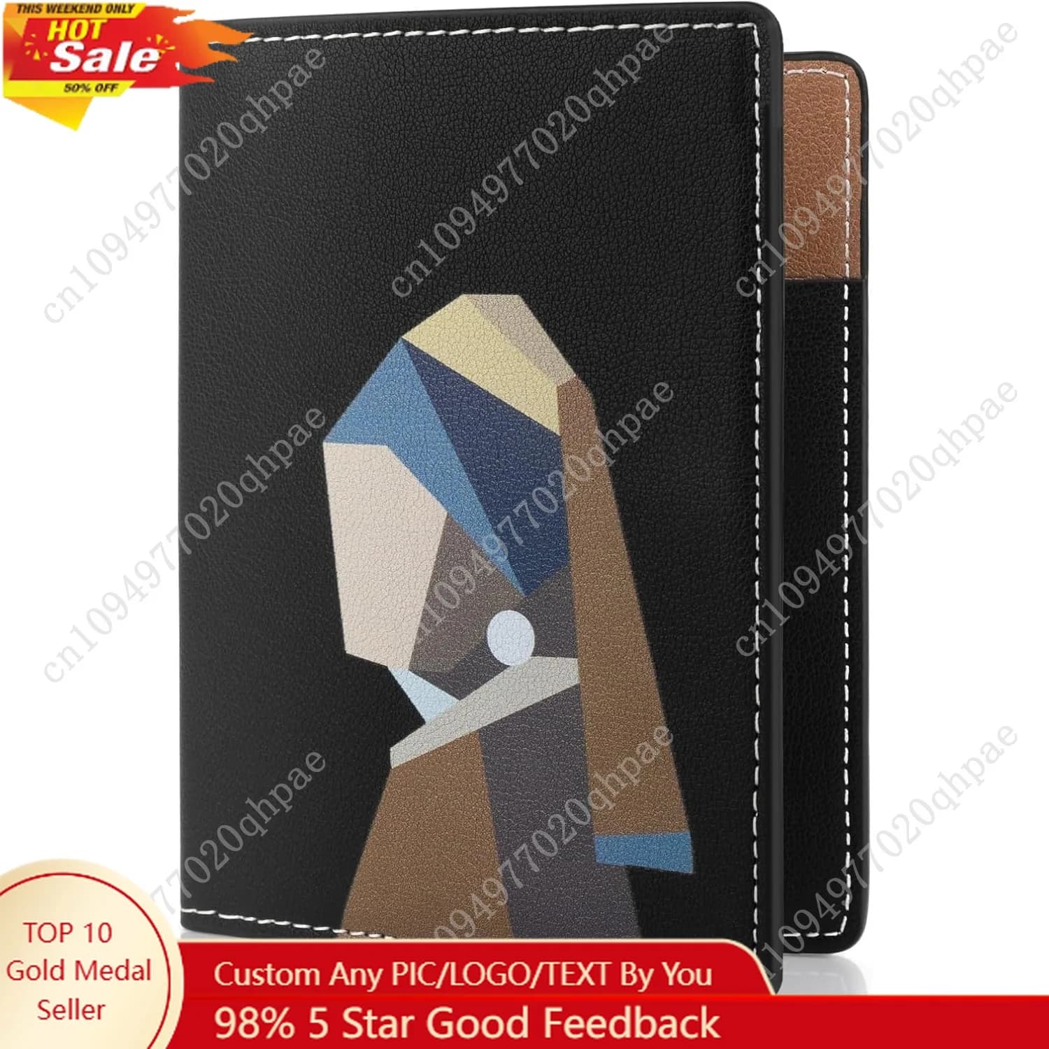 Custodia per passaporto con blocco RFID Lychii, portafoglio sottile per passaporto in pelle PU da viaggio, 5,7" x 4,1"