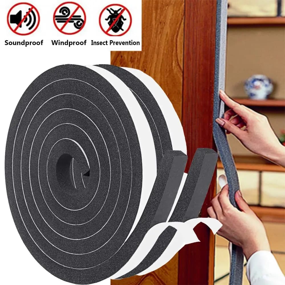 2M/Roll Home Dustproof Windproof Soundproof Weather Stripping Draught Excluder Door Window Sealing Strip