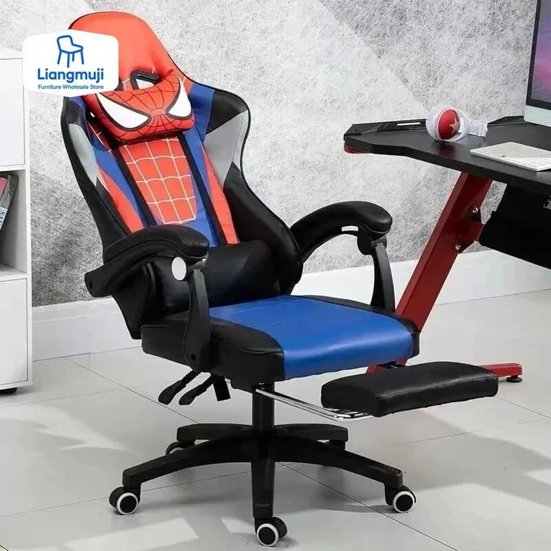 2024 Nuova sedia da gioco per ufficio Poltrona per uso domestico in PVC Funzione di sollevamento e rotazione Sedia ergonomica per computer da ufficio Sedie per giocatori Wcg