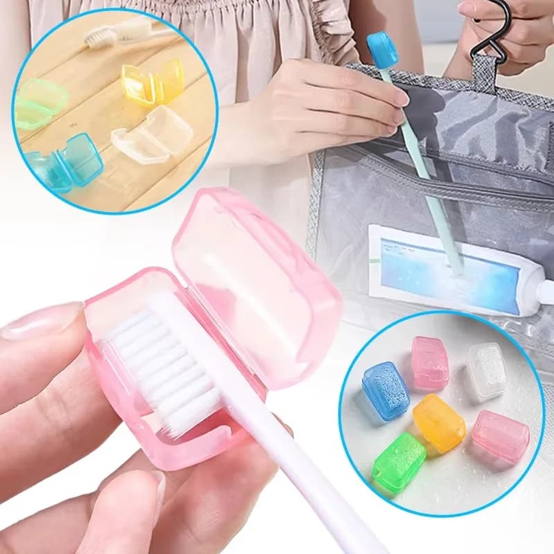 5Pcs Travel Toothbrush Head Protective Caps Portable Toothpaste Holders Head Dustproof Cover Germproof Toothbrush Protector