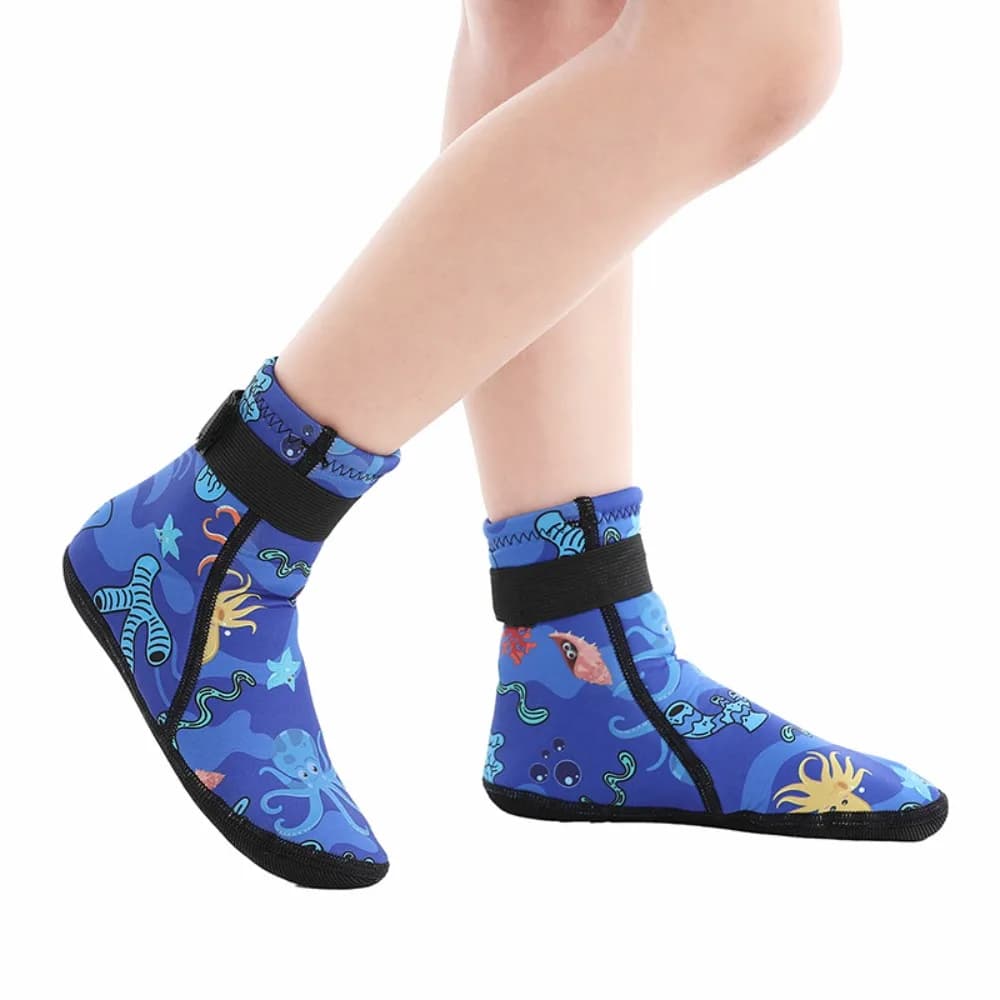 Calzini Antiscivolo per Bambini, Calzini da Immersione Regolabili in Neoprene, Design Cartoon, Calzini da Spiaggia e Sport Acquatici