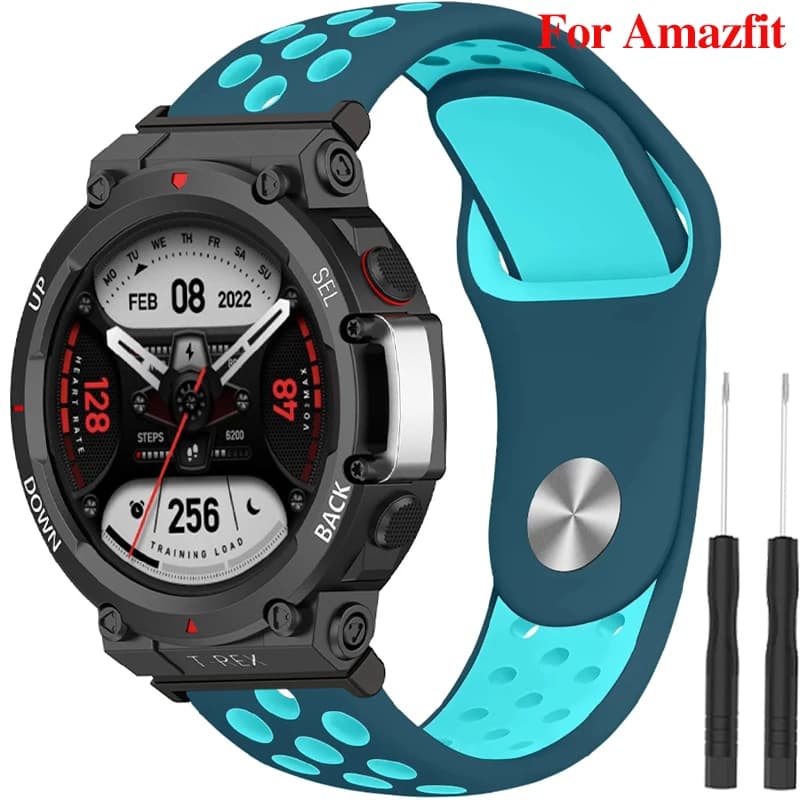 Cinturino in silicone traspirante per Huami Amazfit T-REX 2 cinturino intelligente donna uomo braccialetto per Xiaomi Amazfit T-Rex/T-Rex Pro Correa