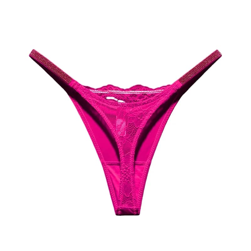 Slip sexy da donna con strass e pizzo, intimo senza cuciture, perizoma trasparente con lettere, slip a vita bassa da donna
