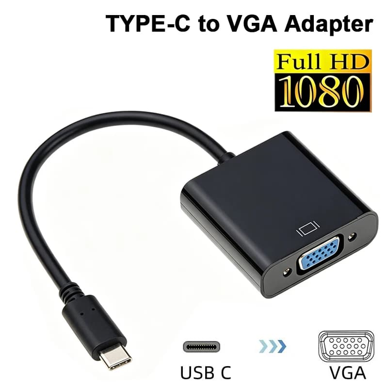Cavo adattatore da USB-C a VGA femmina, USB 3.1 a VGA 1080P, per laptop, MacBook, PC, monitor, proiettore