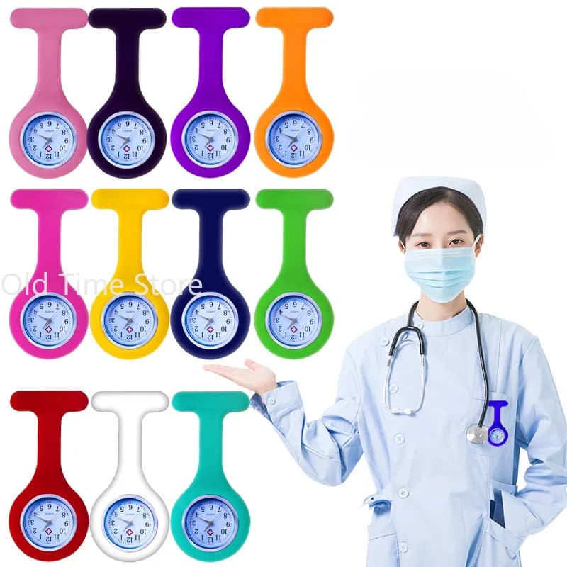 Orologio da tasca alla moda Orologio da infermiera in silicone con batteria Orologio da medico unisex
