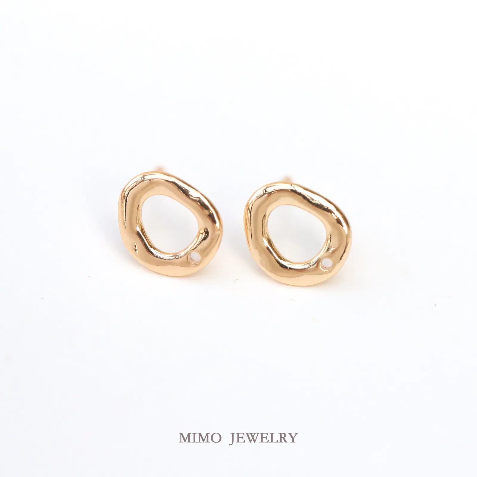 Copper Earrings Base Blank Irregular Ring Punched 925 Silver Needle Earrings Ear Stud Settings DIY Jewelry Making Supplies