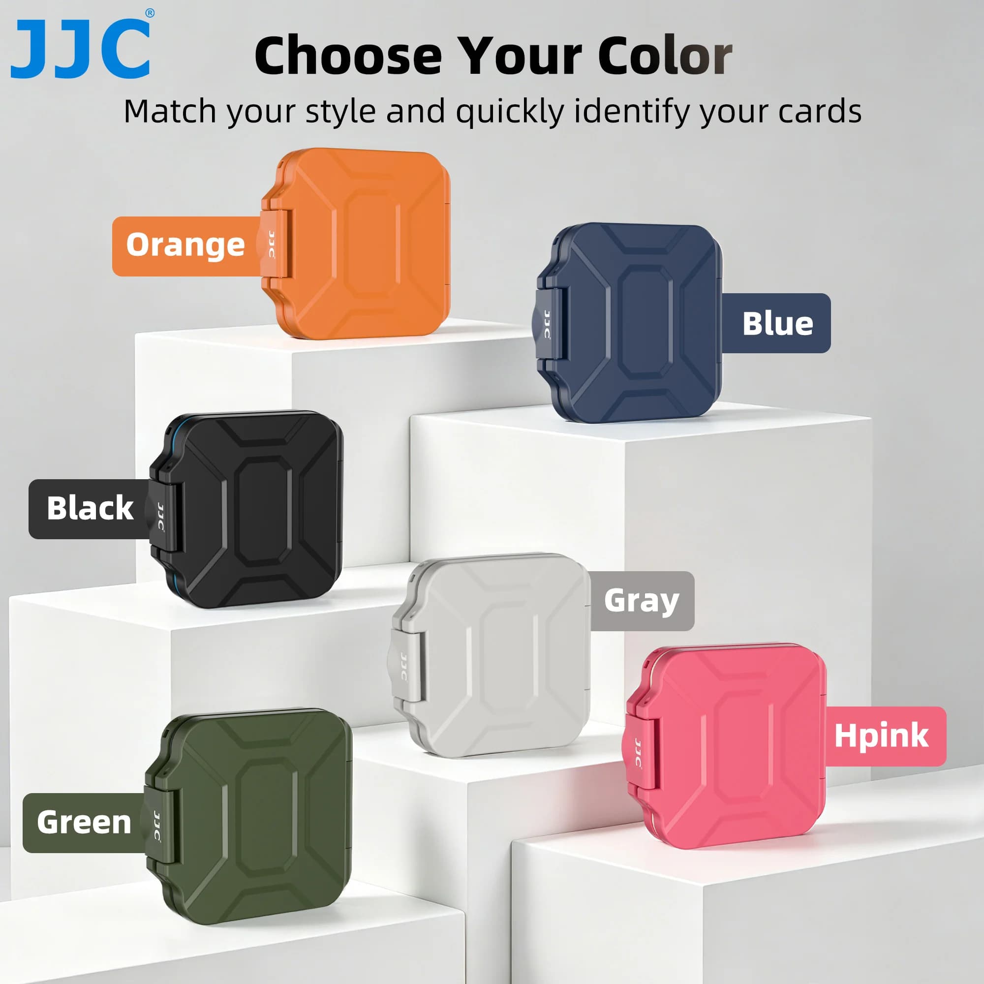 JJC MCR-ST12 Memoria Card Case for Transflash TF Card 8 MicroSD Card 4 SD Card Storage Case Water-Resistant Organizer Shell