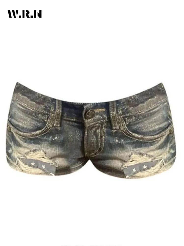 Hotsweet 2000S Style High Waist Casual Sexy Slim Street Jean Shorts Woman Y2K E-Girl Ripped Guaina Shoujo jeans shorts
