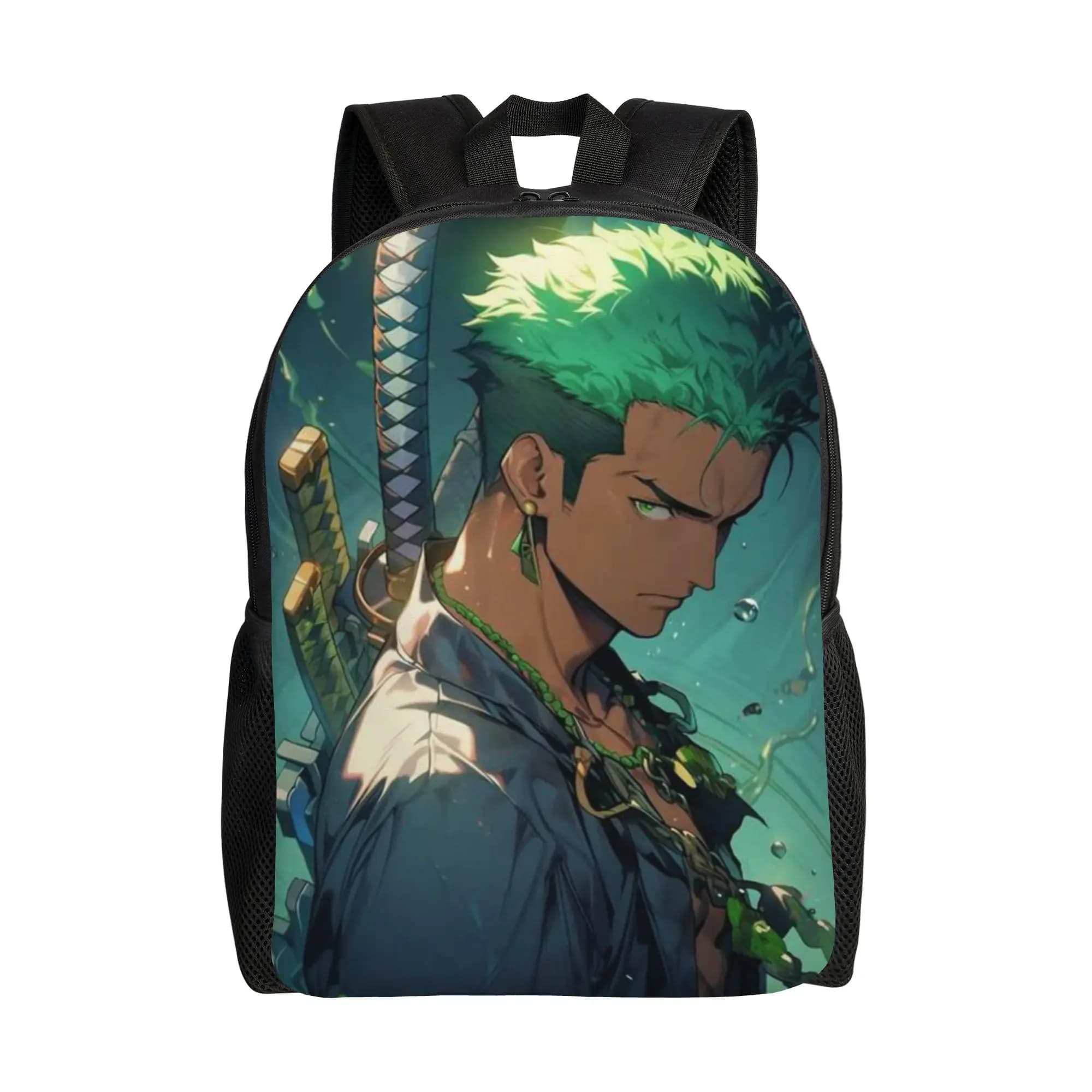 Zaino One Piece per il ritorno a scuola, design Harajuku ispirato al Re dei Pirati dell'anime.