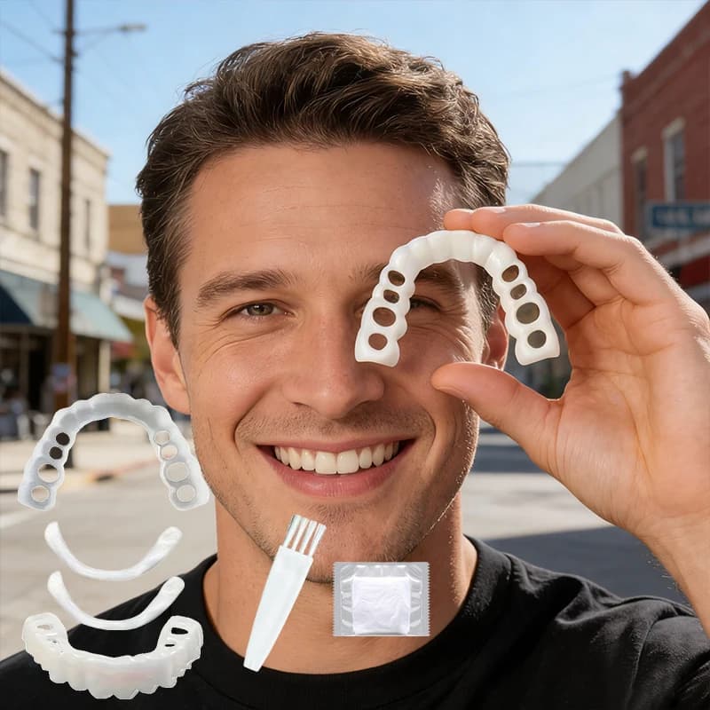 2026 Snap On Smile Copertura Superiore per Denti Finti, Faccette Sbiancanti Luminose, Confortevoli e Flessibili, Set Cosmetico per Denti ck848
