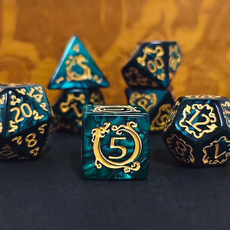 7 pcs DND Says 7 Pz/set Model Drago Nudes Poliedrici Role Game D & D TRPG Table Game Dice As Gift Entertainment Accessories