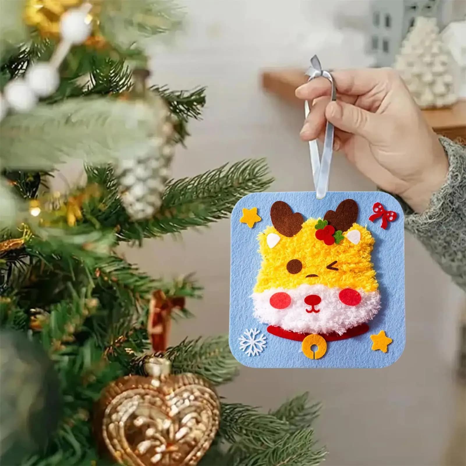 Ricamo natalizio Progetti di artigianato a tema natalizio fai-da-te Kit da ricamo per compleanno Ragazze Ragazzi Bambini Principianti dai 4 ai 12 anni