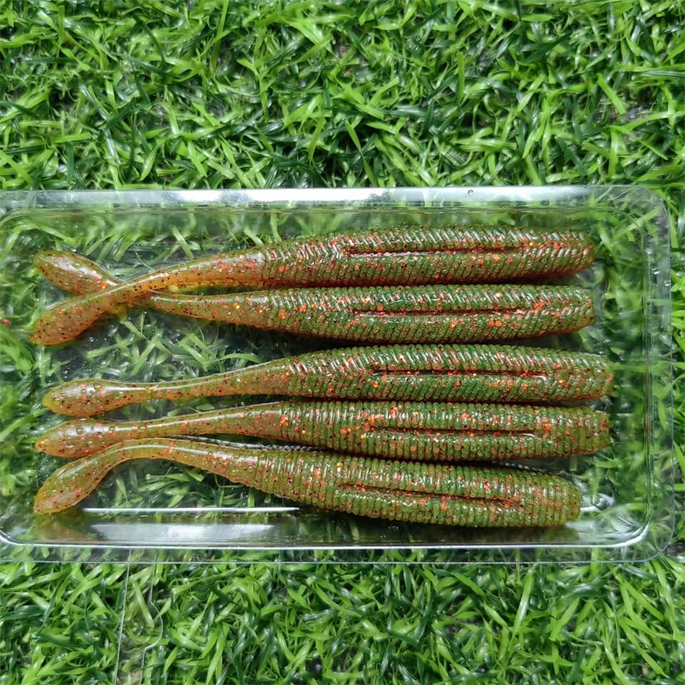 SWOLFY 5PCS Stick Worm Softbait Fishing Lure aggiungi sale coda dritta 75mm/95mm/115mm Perfect Plastics Dream Shot Soft