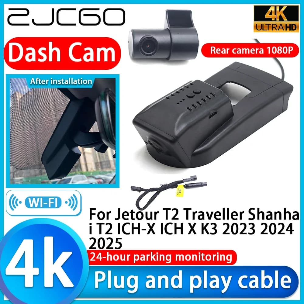 Videoregistratore 4K UHD Plug and Play per Jetour T2 Traveller Shanhai T2 ICH-X ICH X K3 2023 2024 2025, Dash Cam per Auto
