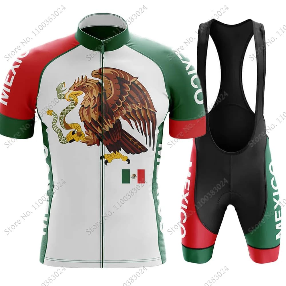 Maillot Mexico Champion 2023 maglia da ciclismo Set uomo abbigliamento da ciclismo camicie da bici da strada tuta da bicicletta pantaloncini con bretelle MTB cyclismo