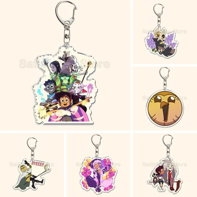 Cute Anime The Owl House Series 5cm Backpack Acrylic Keychain Cartoon Character Creativity HD Printing Keychain Friends Gift