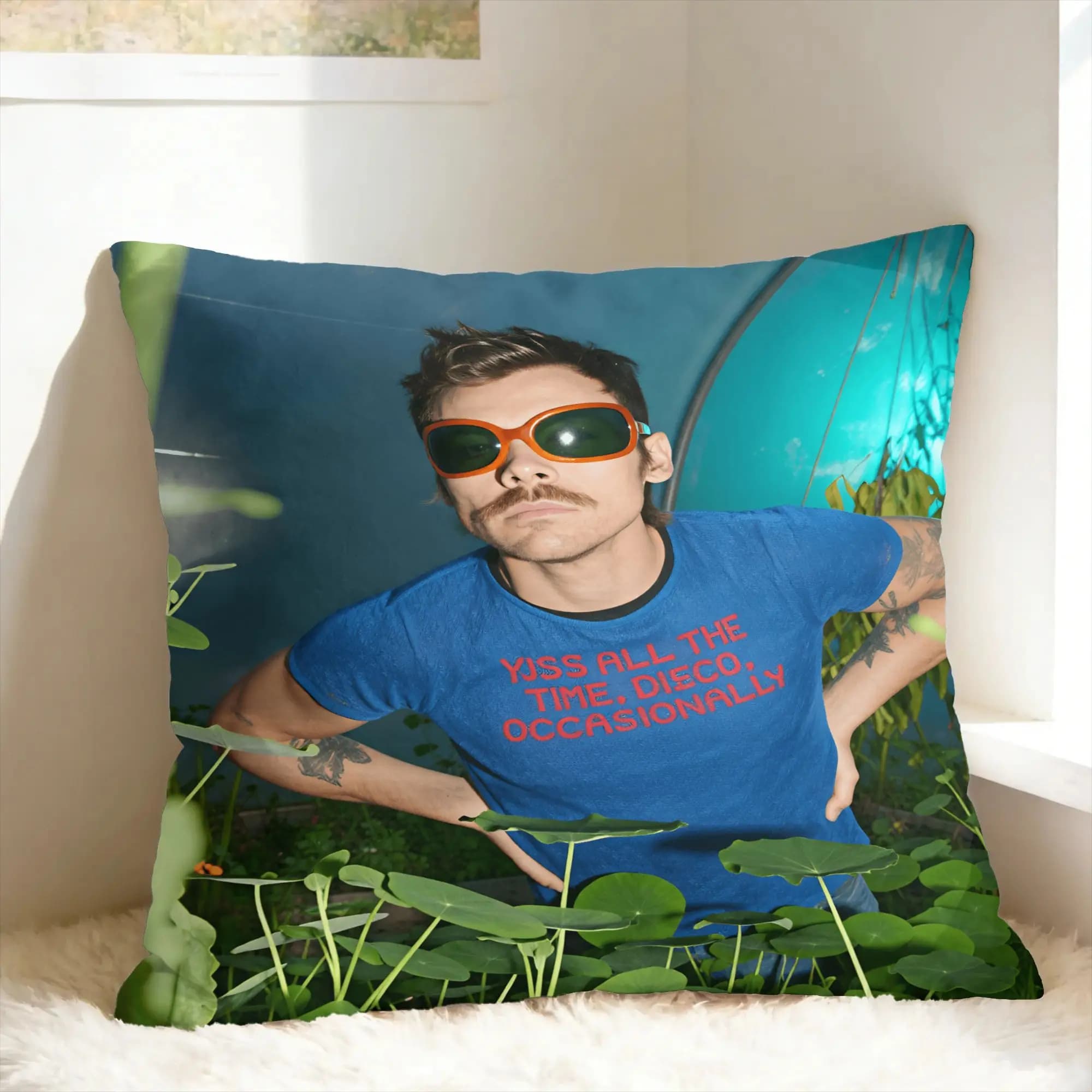 Pillow Cover Singer H-Harrys S-Styles Kiss Al the Time Cute Funny Pillow Case For Couch Sofa Bedroom Pillowcases