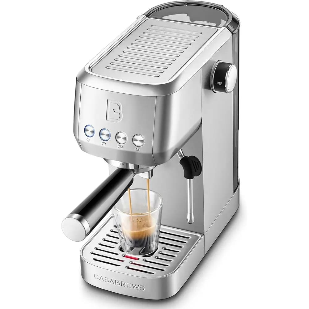 Macchina per Espresso e Latte da 3700W con 20 Bar di Pressione, Lancia Vapore, Serbatoio d'Acqua da 1,3 Litri, Argento
