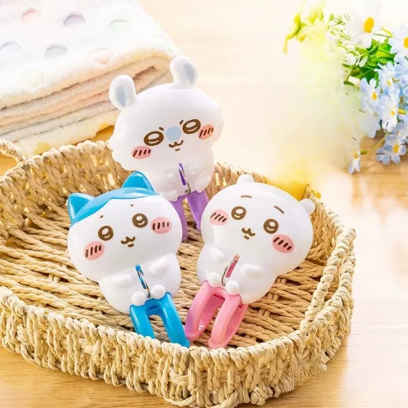 Chiikawa Hachiware Usagi Kawaii Anime Cartoon Drying Clip Clothes Hanger Cute Cure Household Use Gift Daily Necessities Clip