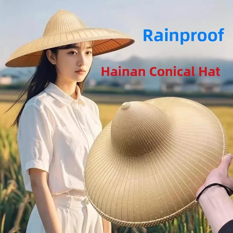 Waterproof Hat Hainan Sle for Men and Women, Universal for Spring, Summer and Autumn, with Large Tesa, Country Style, Rain resistant