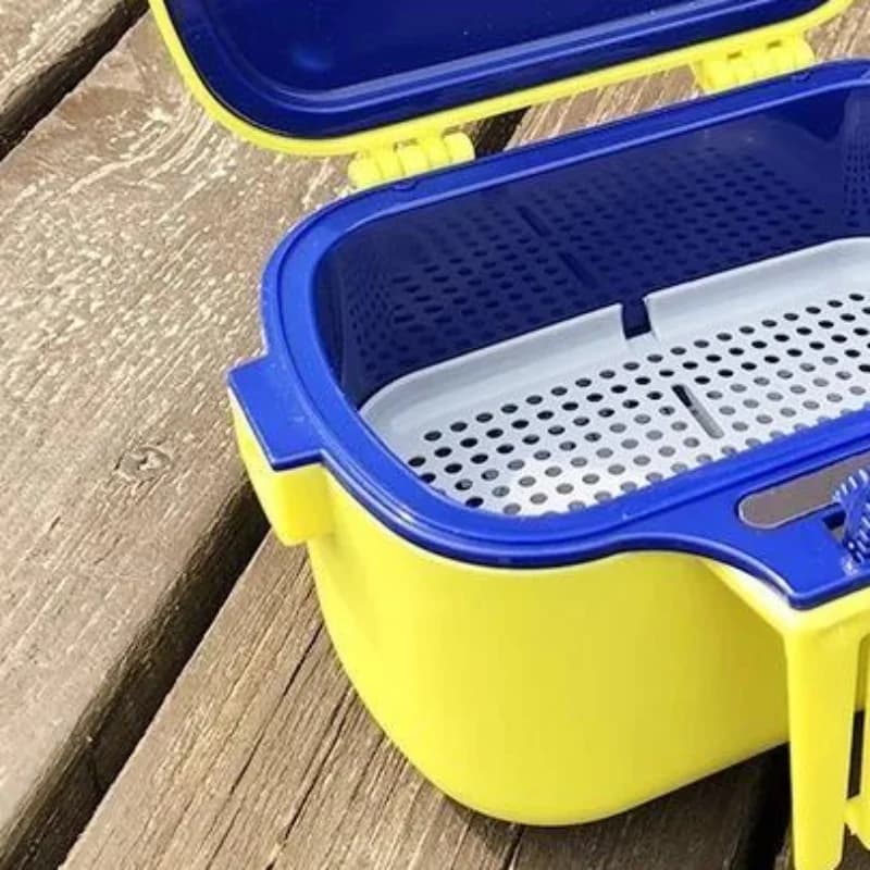 Durable PP Fishing Bait Box with Breathable Vent Layer Live Earthworm Lure Hook Container for Outdoor Fishing