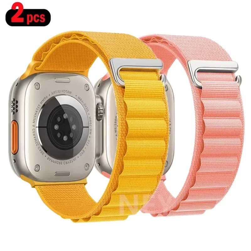 2PCS Alpine Loop Per Apple Watch Band 41mm/45mm 46-42-40mm 44mm Bracciale in nylon iWatch Serie 10 9 8 7 6 SE 5 Ultra 2 49mm Strap
