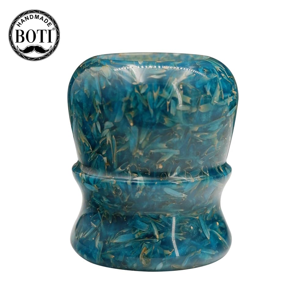 Boti Brush-pennello da barba con buccia di riso blu manico in resina fatto a mano Kit di strumenti per la pulizia della barba da uomo per la pulizia del mattino
