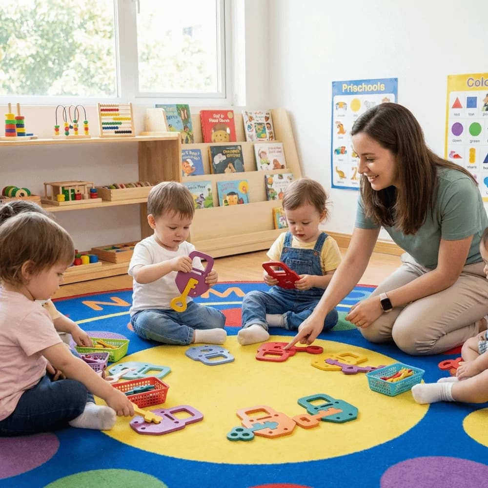 Lucchetti e Chiavi in Legno per Bambini, Gioco Educativo Montessori di Abbinamento Colori e Forme