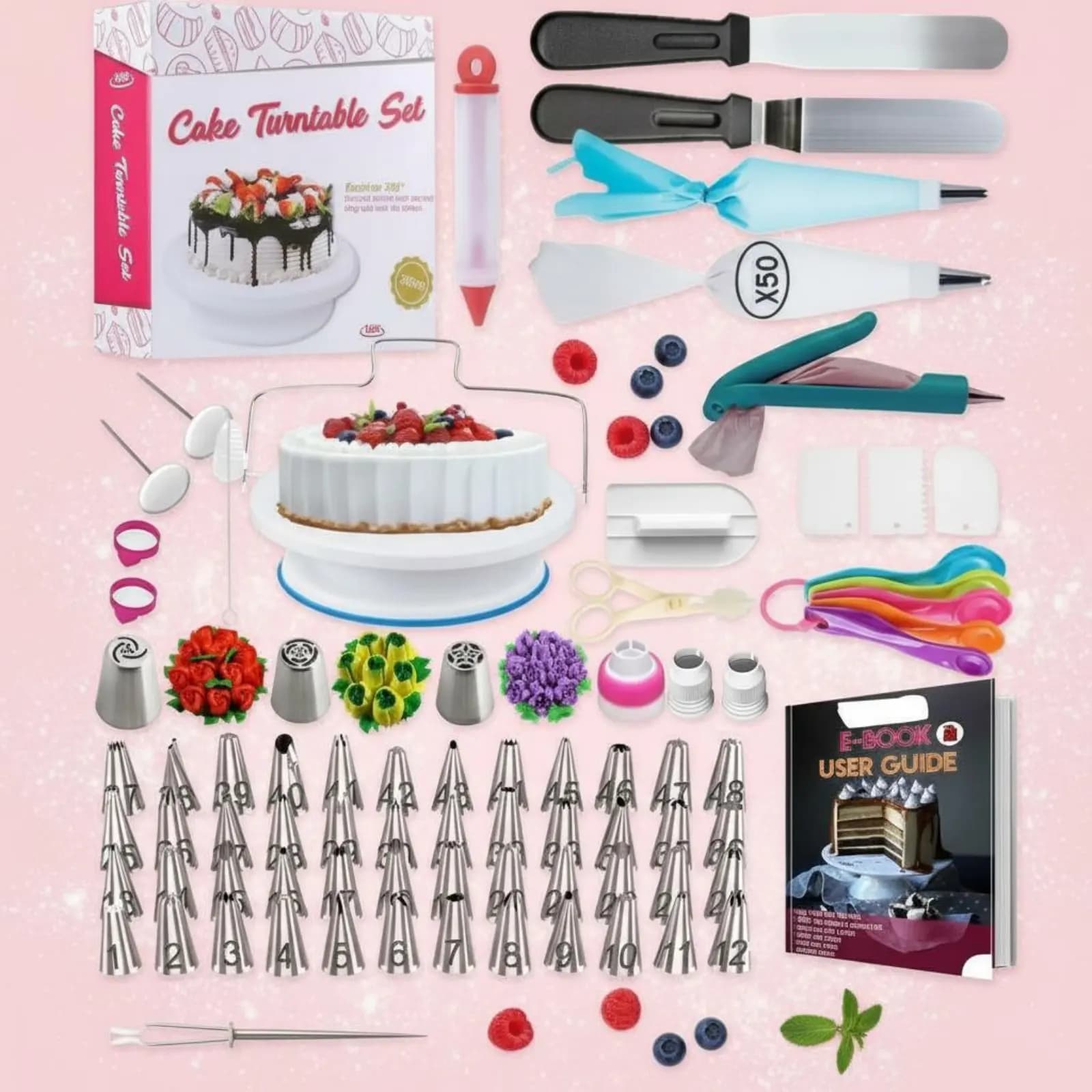 356 Piece Decoration Kits, Stainless Steel Spats Set, Lapel Pin, Glass Decoration Set, Easy to Clean, Glassing Tools Kit