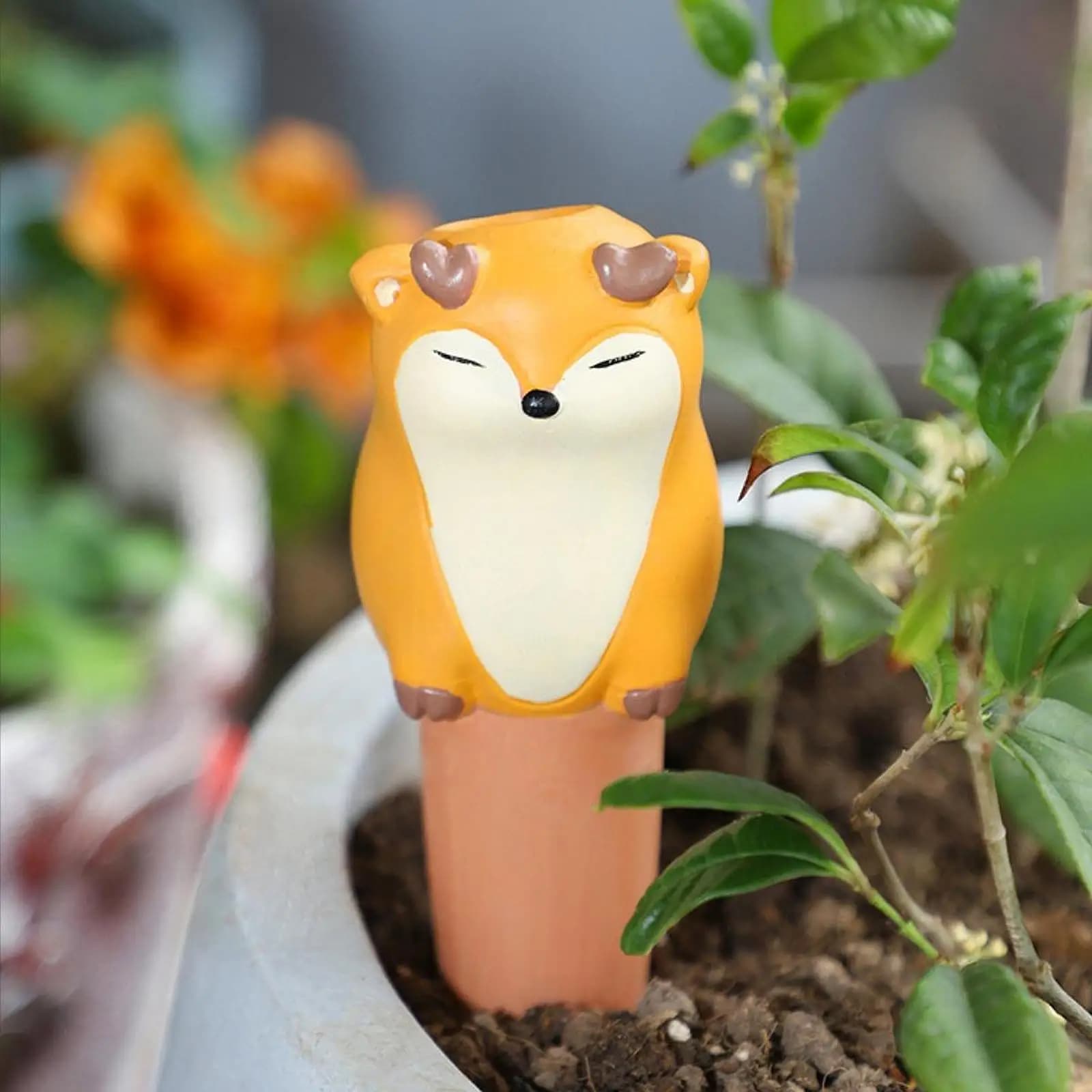 4x Globi per Irrigazione Piante in Terracotta, Vasi Autoirriganti a Forma di Animale, Decorazione e Dispositivo di Irrigazione Automatica