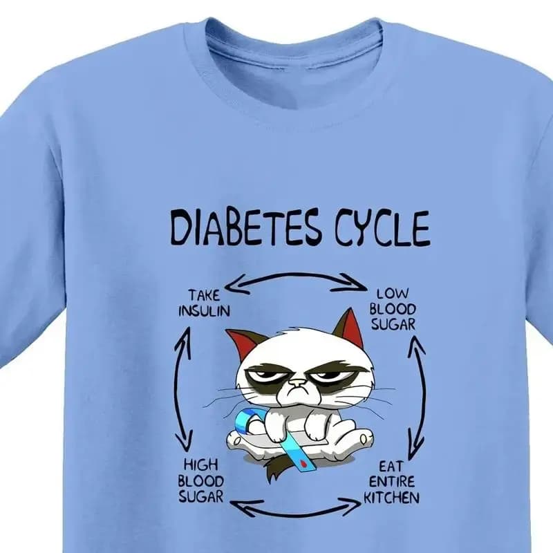 Diabetes Cycle T Shirt Blood Sugar Type 1 Awareness S Diabetic Outfit For