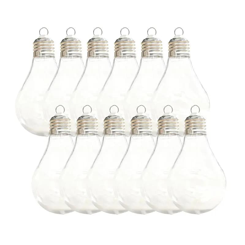 Lampadine trasparenti grandi e fresche per artigianato, 12 pezzi, bomboniere per feste, lampadine riempibili per candele, contenitori, ornamenti