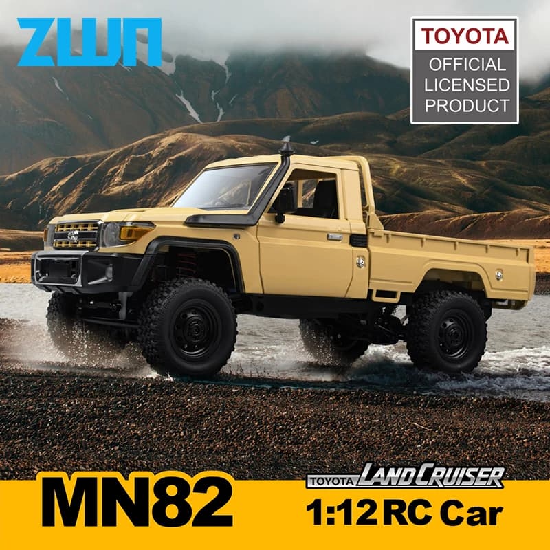 ZWN MN82 1:12 Retro Rc Car with LED Lights Full-scale Simulation LC79 Professional 4WD Pickup Remote Controlled Truck Model RC Toys