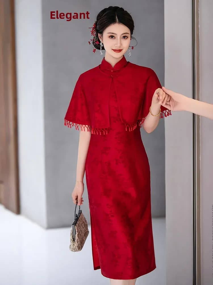 October Mom Wedding Dress Two-Piece Set Elegant Young Joy Grandmother Wedding Banquet Lace Shawl Set Vintage Style ...