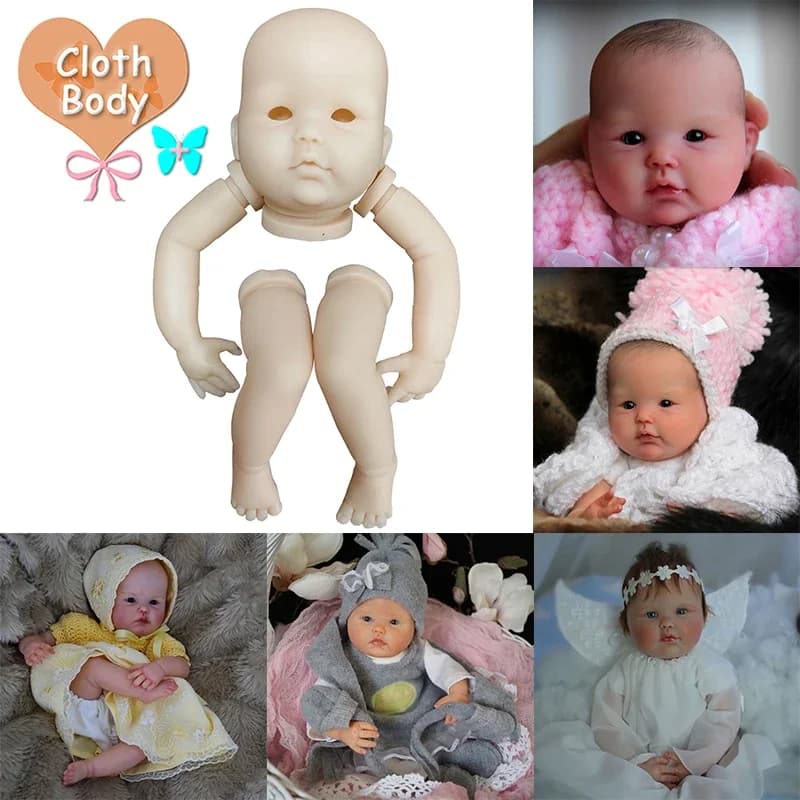 Kit mini bambola rinata Mina da 10 pollici Parti di bambola non verniciate non finite Contiene corpo e occhi Regala il tuo bambino Compleanno Regalo di Natale