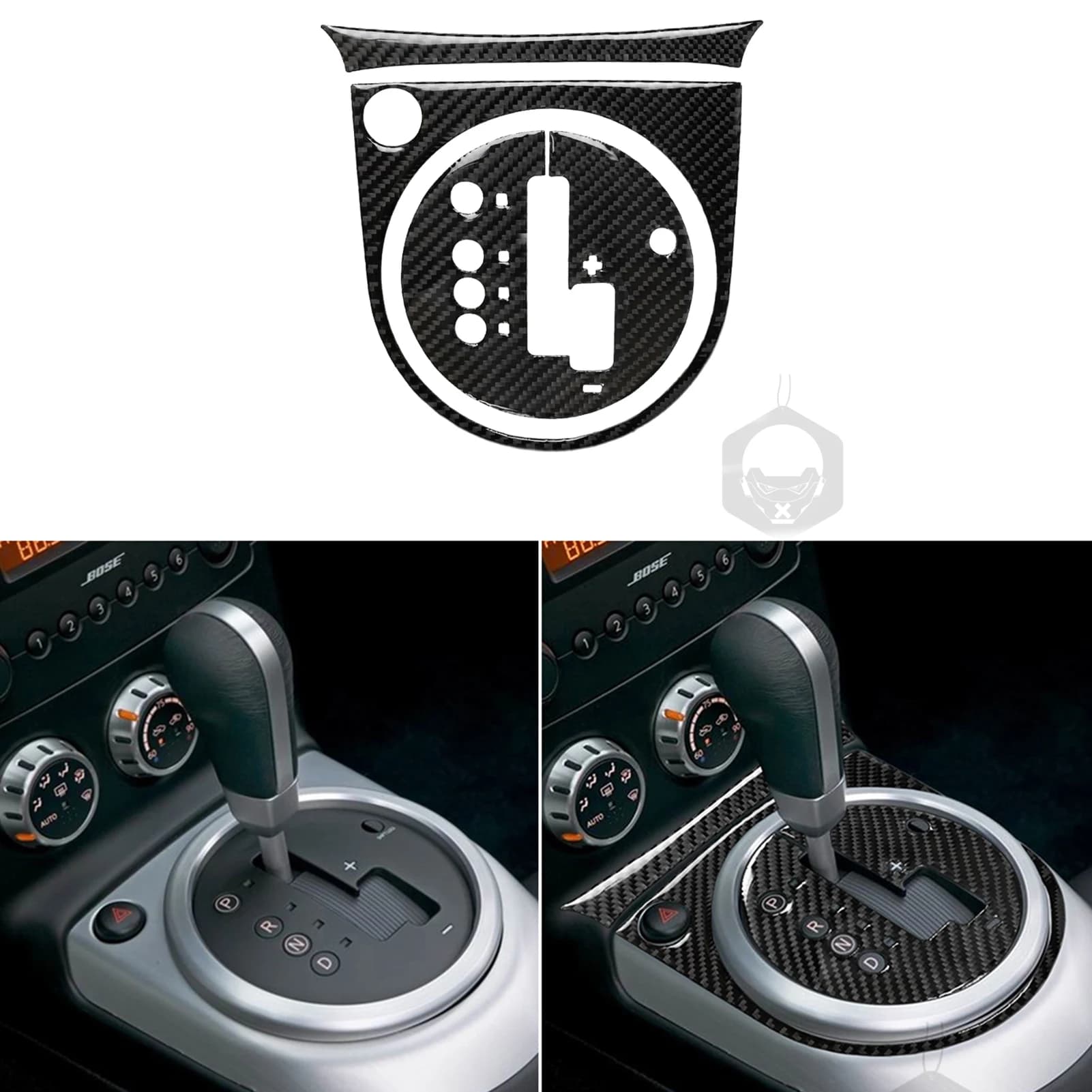 For Nissan 350Z Z33 Accessories 2006-2009 Refit Carbon Fiber Center Gear Bezel Set Gear Panel Trim Wall decal Interior